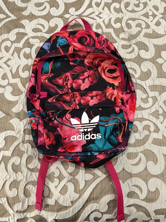 adidas Handbags - Addidas Floral Rose Print Backpack in Pink & Teal